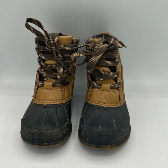 tan & black youth size 12D Magellan duck boots - Picture 1 of 6